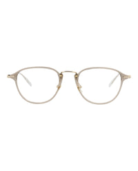 Montblanc Montblanc Mens Round/Oval Beige Gold Transparent Fashion Designer Eyewear