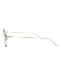 Montblanc Montblanc Mens Round/Oval Beige Gold Transparent Fashion Designer Eyewear