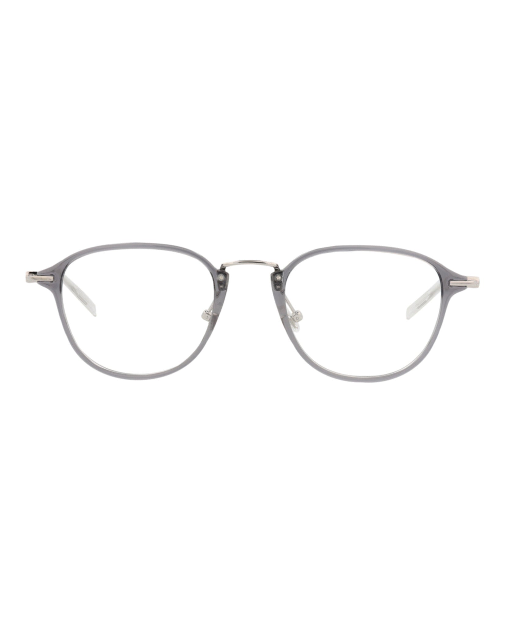 Montblanc Montblanc Mens Round/Oval Grey Silver Transparent Fashion Designer Eyewear