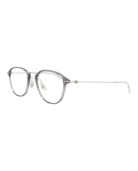Montblanc Montblanc Mens Round/Oval Grey Silver Transparent Fashion Designer Eyewear