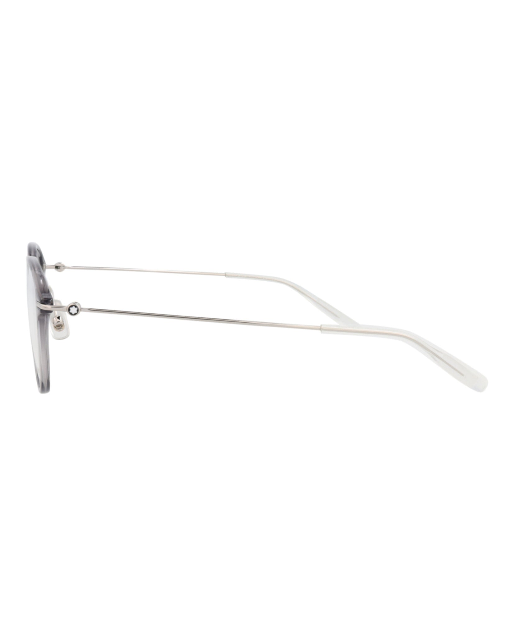 Montblanc Montblanc Mens Round/Oval Grey Silver Transparent Fashion Designer Eyewear
