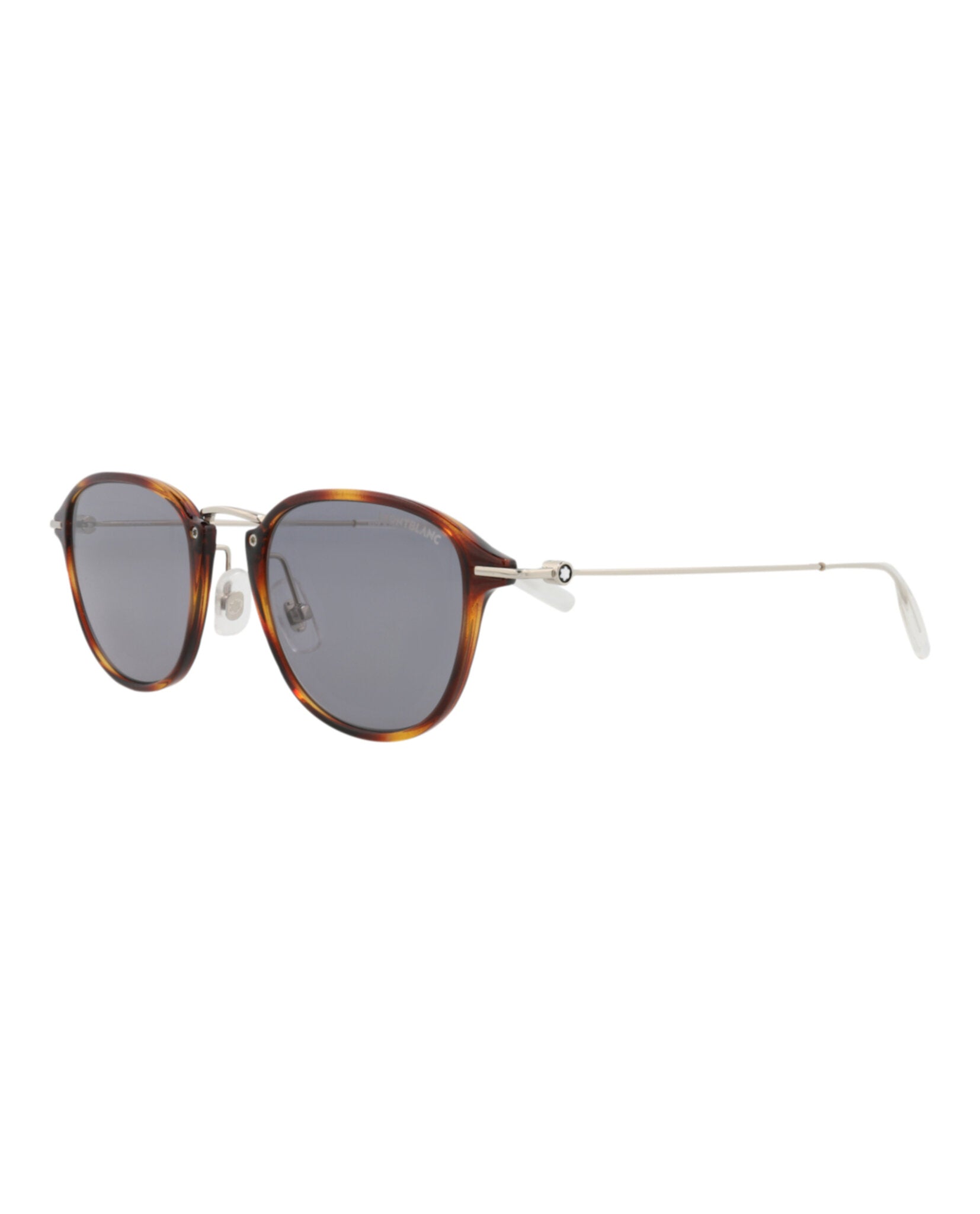 Montblanc Montblanc Mens Round/Oval Havana Silver Grey Fashion Designer Eyewear
