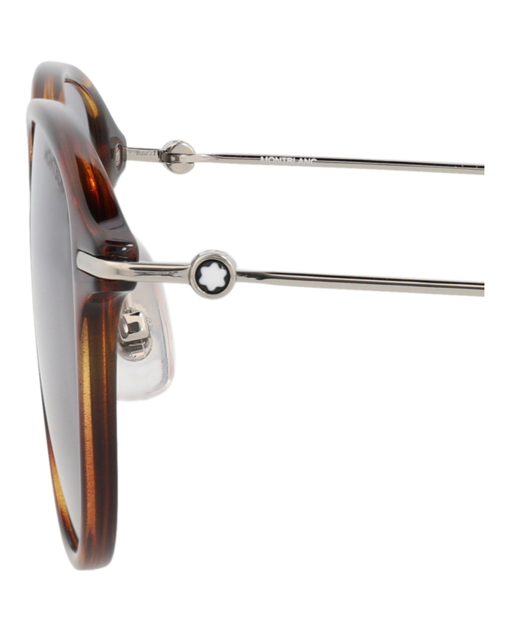 Montblanc Montblanc Mens Round/Oval Havana Silver Grey Fashion Designer Eyewear