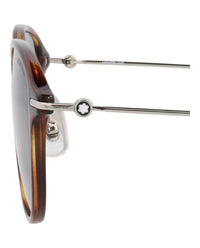 Montblanc Montblanc Mens Round/Oval Havana Silver Grey Fashion Designer Eyewear