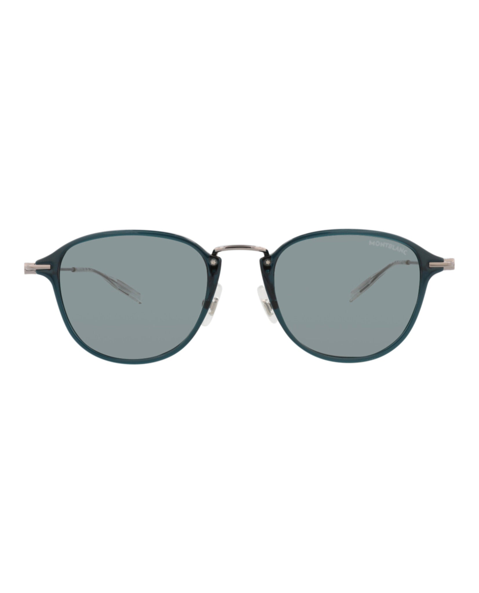 Montblanc Montblanc Mens Round/Oval Green Ruthenium Grey Fashion Designer Eyewear