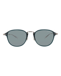 Montblanc Montblanc Mens Round/Oval Green Ruthenium Grey Fashion Designer Eyewear