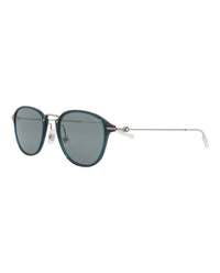 Montblanc Montblanc Mens Round/Oval Green Ruthenium Grey Fashion Designer Eyewear