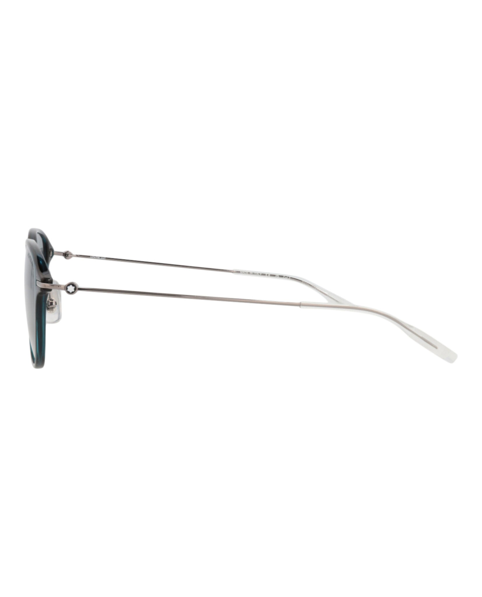 Montblanc Montblanc Mens Round/Oval Green Ruthenium Grey Fashion Designer Eyewear