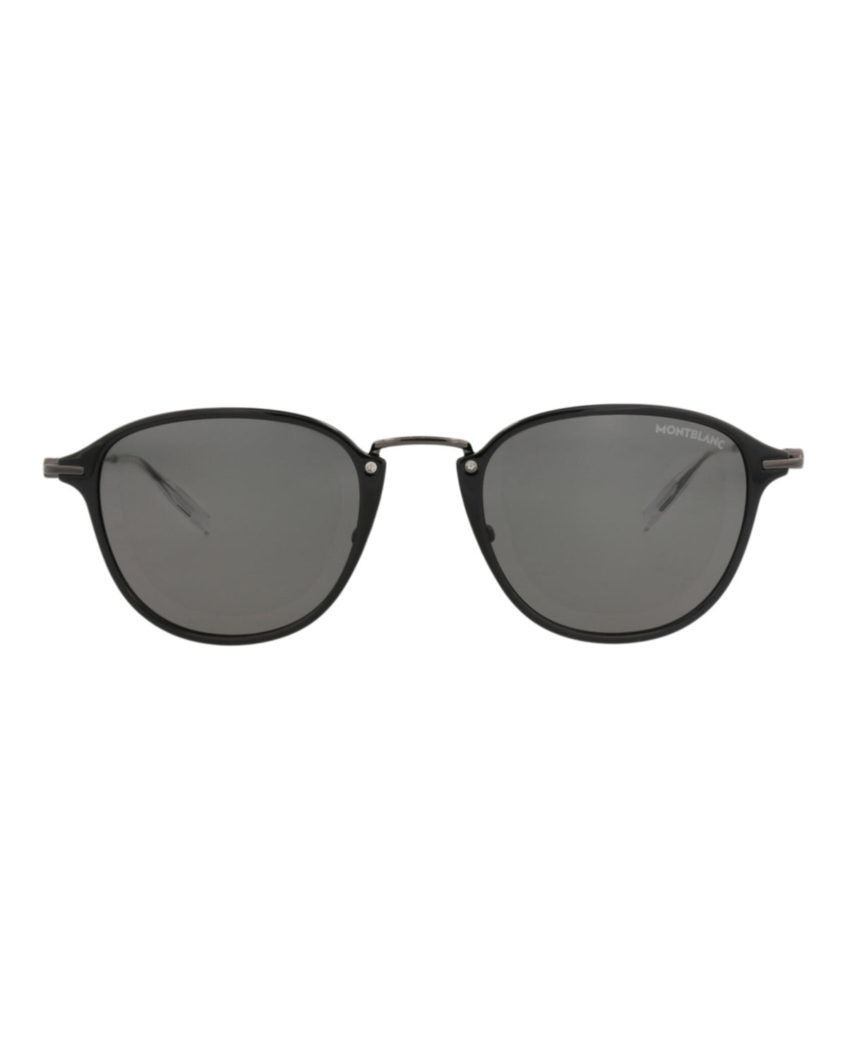 Montblanc Montblanc Mens Round/Oval Black Ruthenium Grey Fashion Designer Eyewear