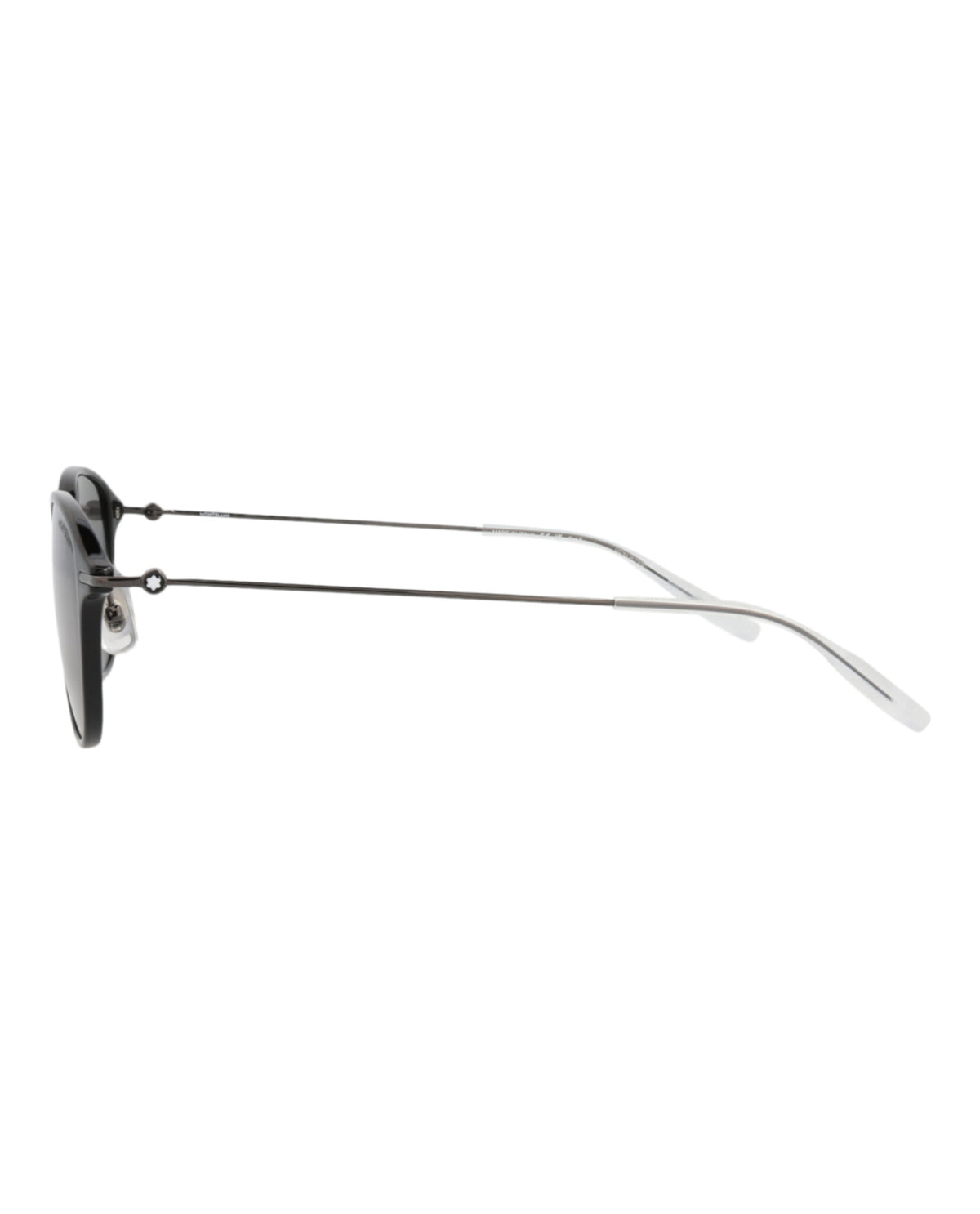 Montblanc Montblanc Mens Round/Oval Black Ruthenium Grey Fashion Designer Eyewear