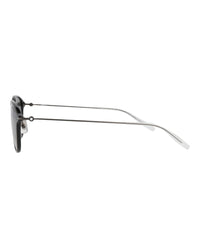 Montblanc Montblanc Mens Round/Oval Black Ruthenium Grey Fashion Designer Eyewear