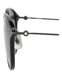 Montblanc Montblanc Mens Round/Oval Black Ruthenium Grey Fashion Designer Eyewear