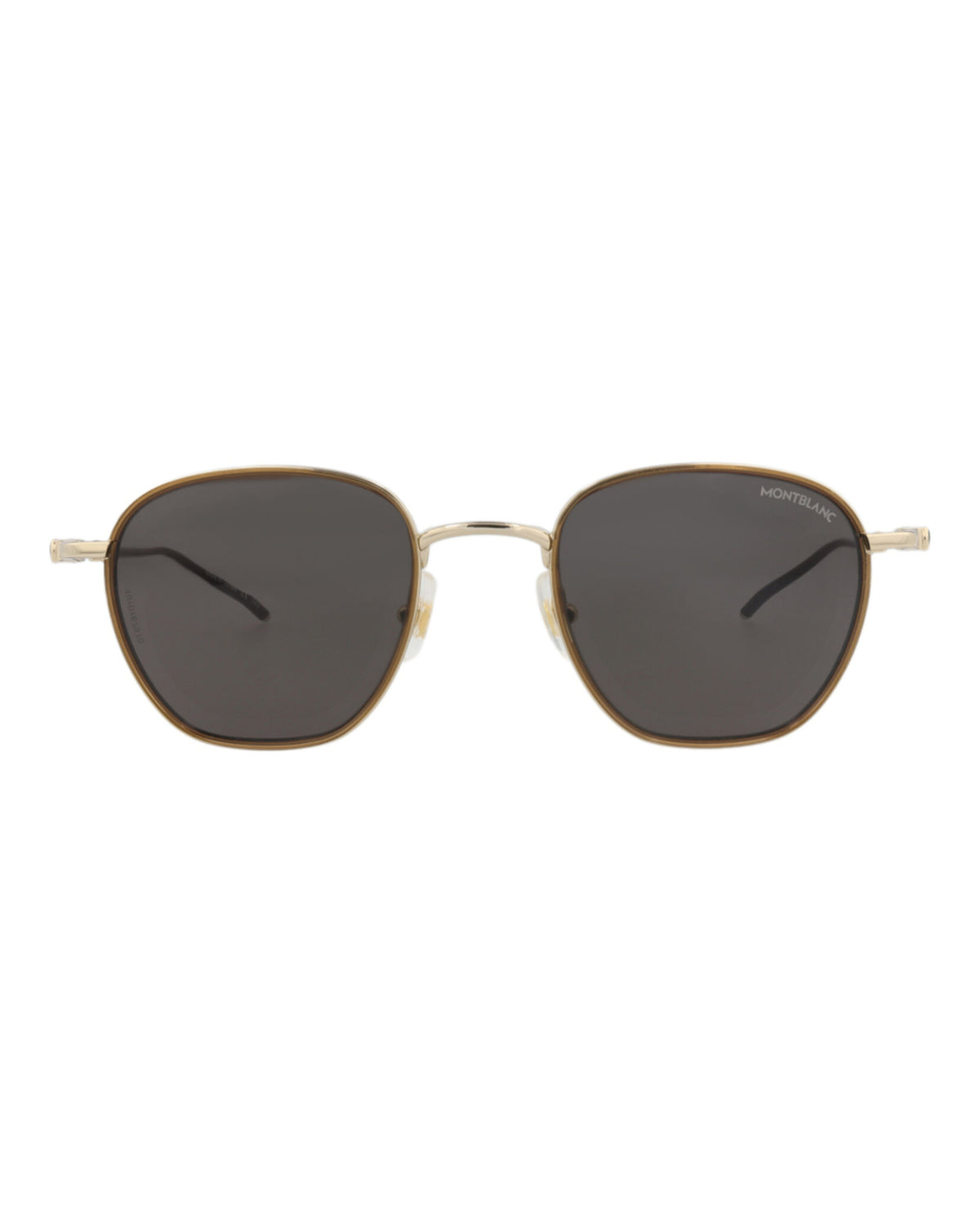 Montblanc Montblanc Mens Square/Rectangle Brown Gold Grey Fashion Designer Eyewear