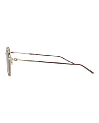 Montblanc Montblanc Mens Square/Rectangle Brown Gold Grey Fashion Designer Eyewear