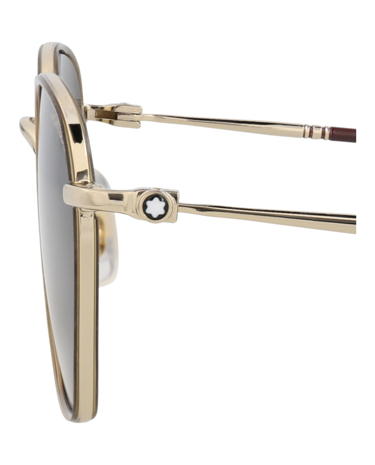 Montblanc Montblanc Mens Square/Rectangle Brown Gold Grey Fashion Designer Eyewear