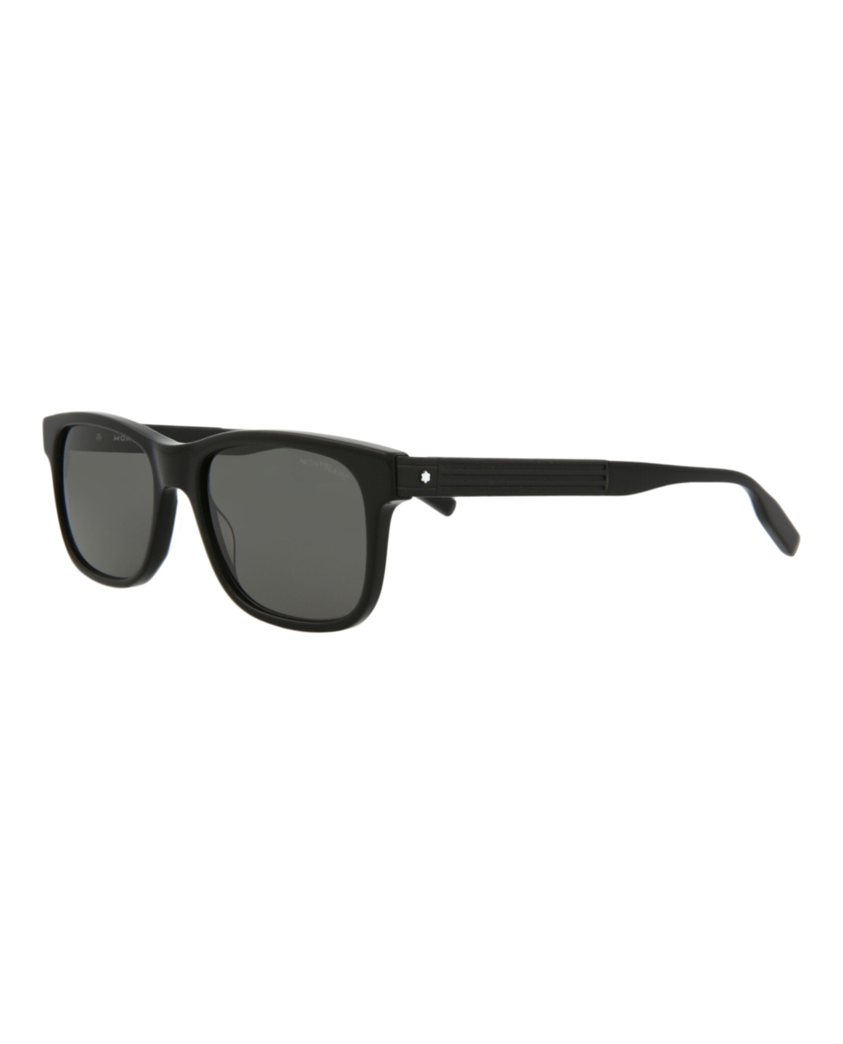 Montblanc Montblanc Mens Square/Rectangle Black Black Grey Fashion Designer Eyewear