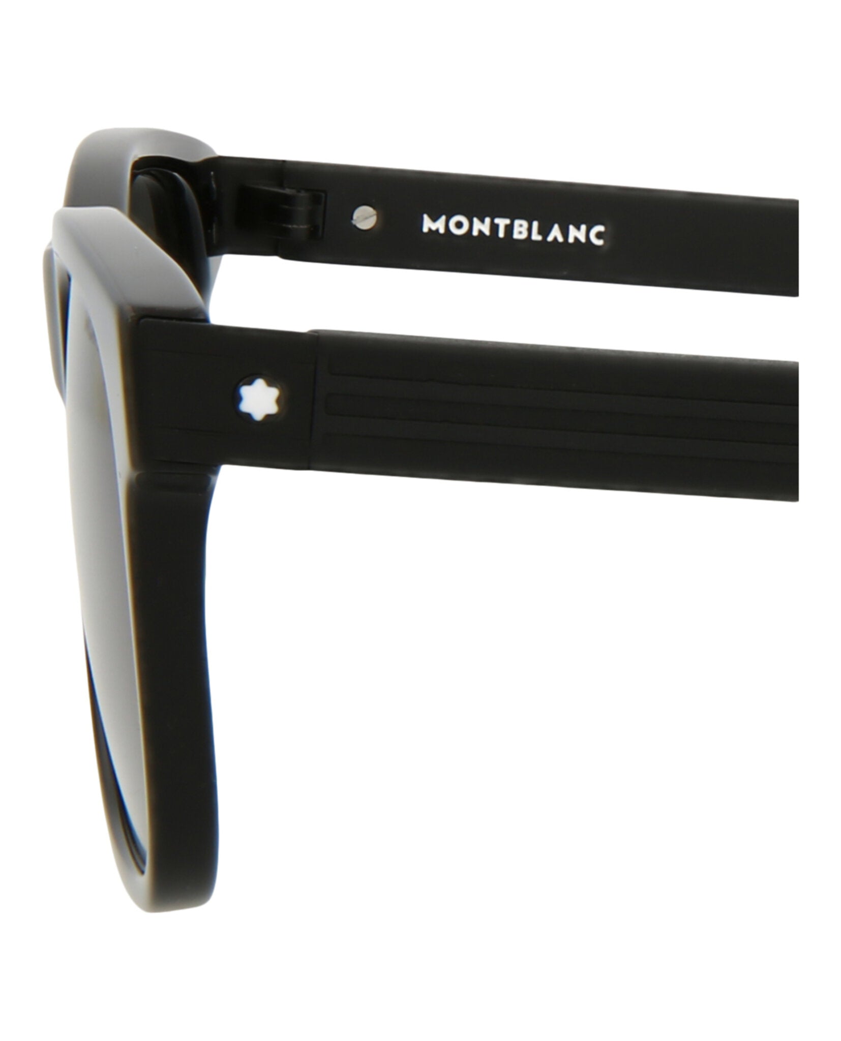 Montblanc Montblanc Mens Square/Rectangle Black Black Grey Fashion Designer Eyewear