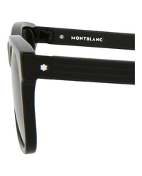 Montblanc Montblanc Mens Square/Rectangle Black Black Grey Fashion Designer Eyewear