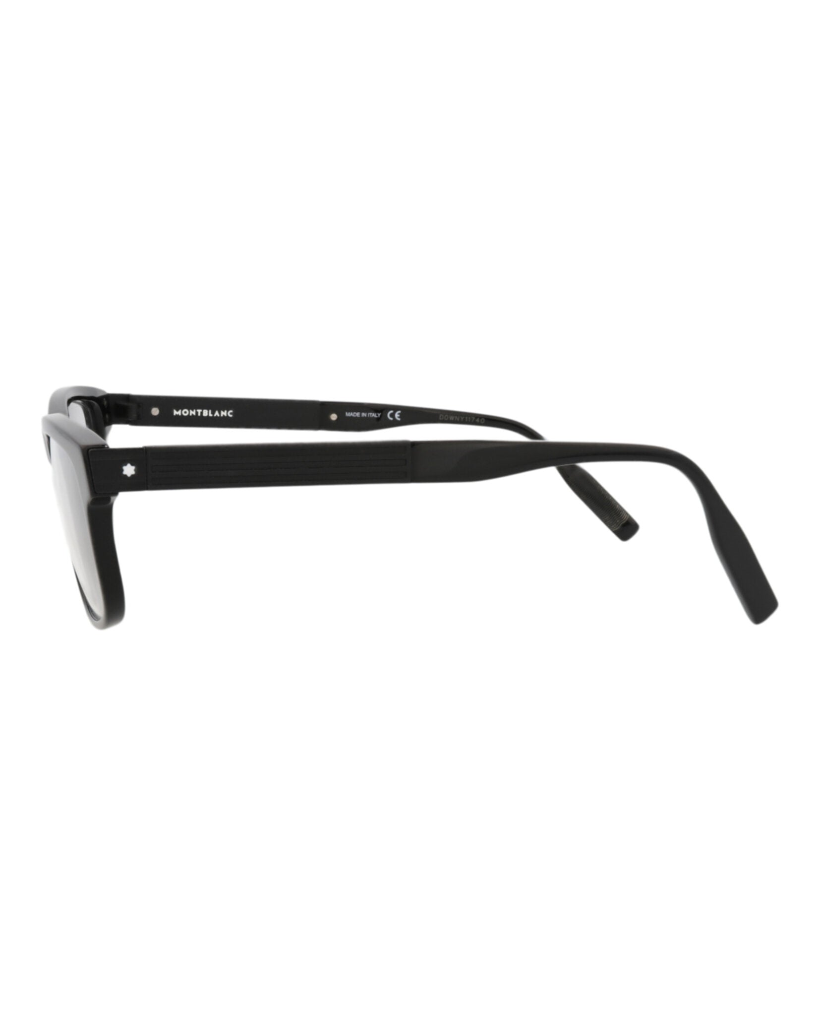 Montblanc Mens Square/Rectangle Black Black Transparent Fashion Designer Eyewear