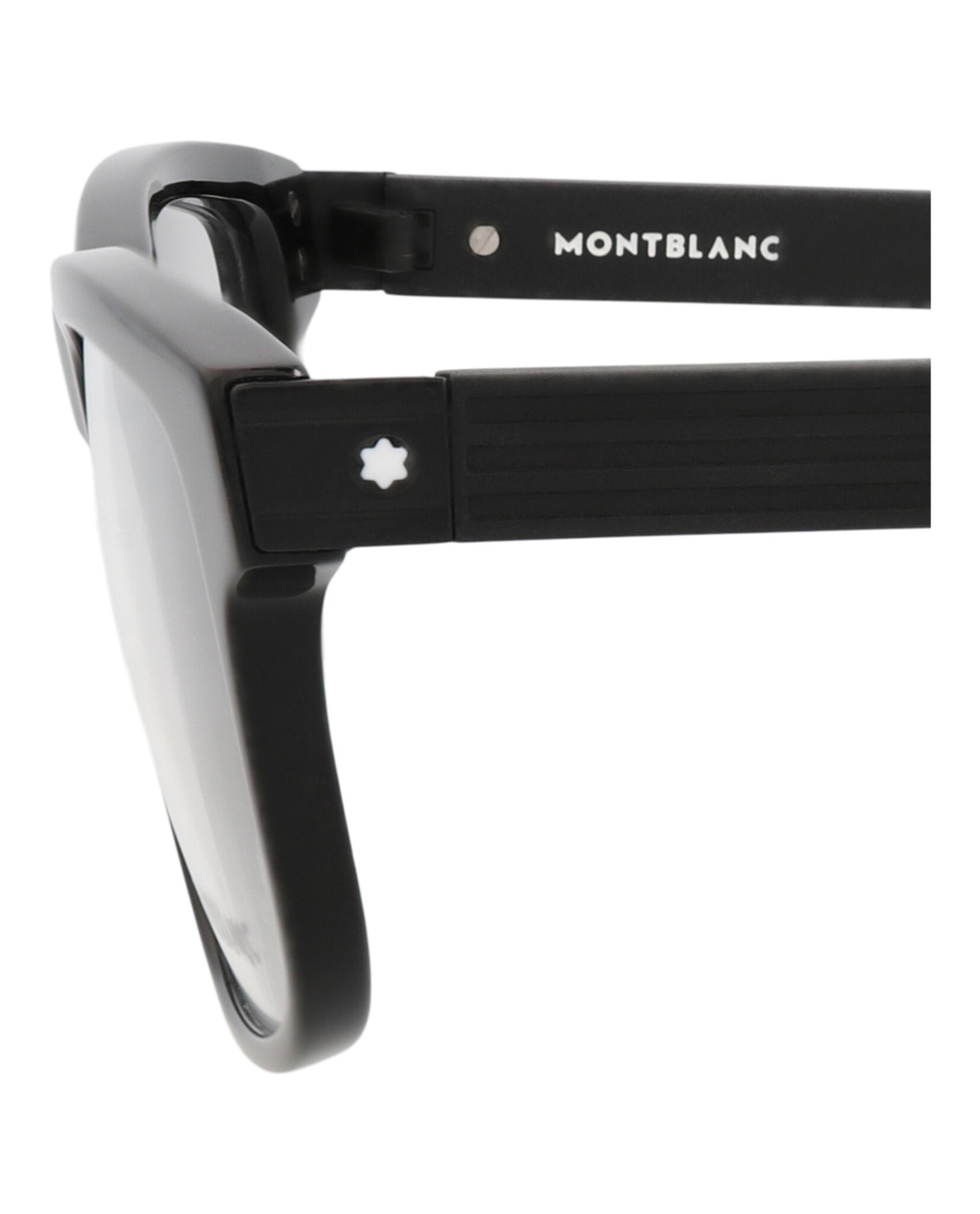 Montblanc Mens Square/Rectangle Black Black Transparent Fashion Designer Eyewear