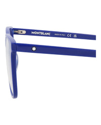 Montblanc Mens Square/Rectangle Blue Blue Transparent Fashion Designer Eyewear