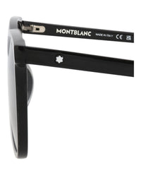Montblanc Montblanc Mens Square/Rectangle Black Black Grey Fashion Designer Eyewear