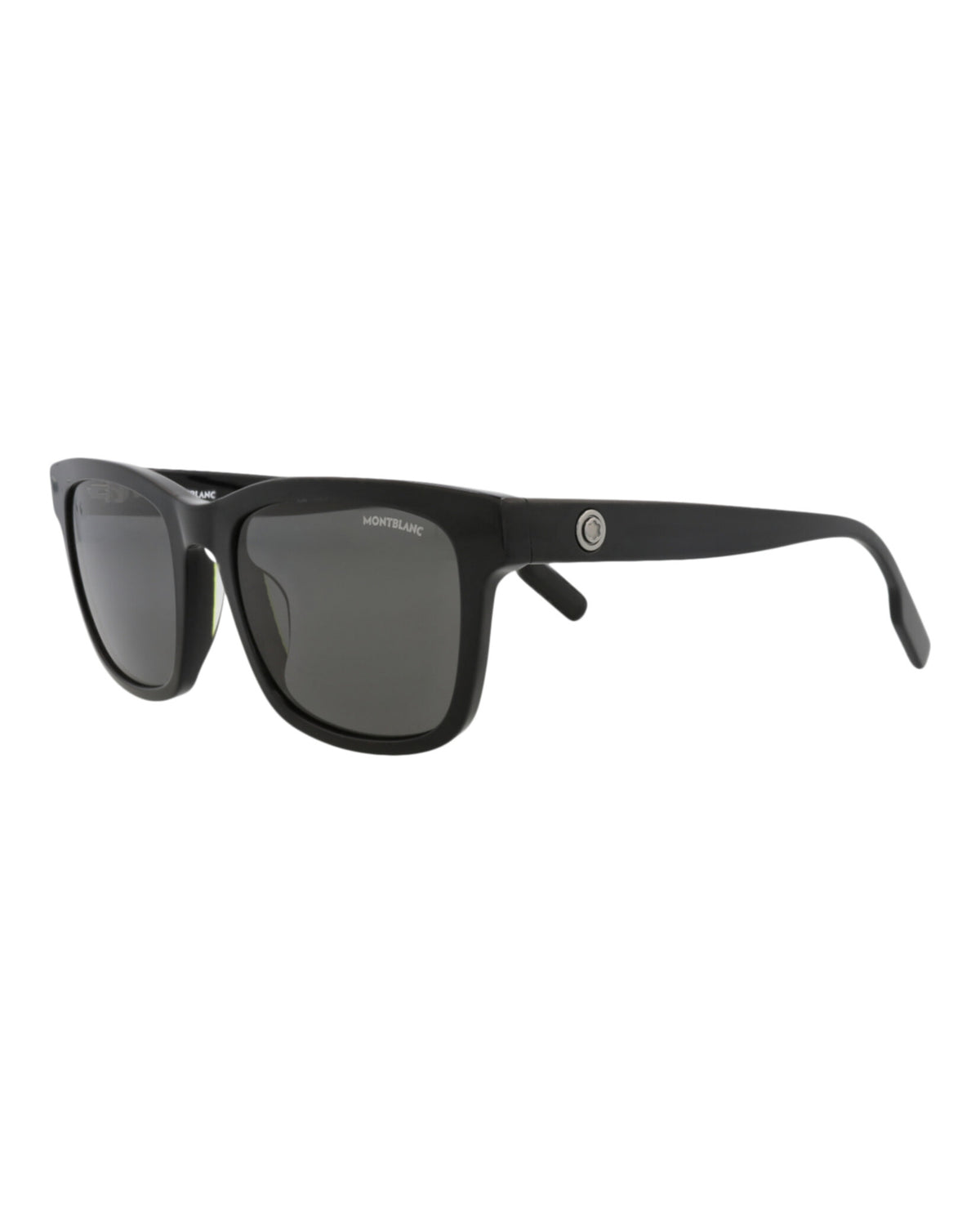 Montblanc Montblanc Mens Square/Rectangle Black Black Grey Fashion Designer Eyewear