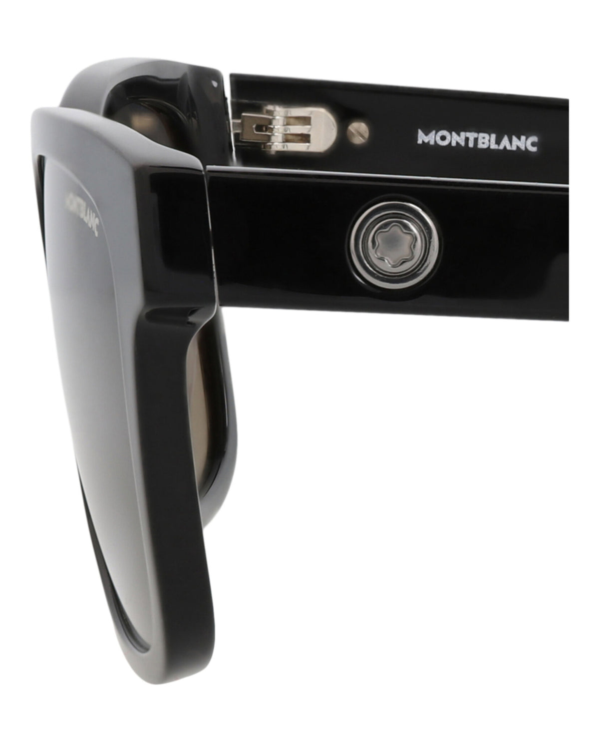 Montblanc Montblanc Mens Square/Rectangle Black Black Grey Fashion Designer Eyewear