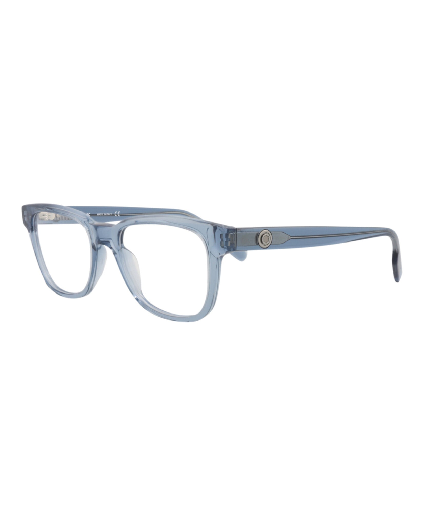 Montblanc Montblanc Mens Square/Rectangle Blue Blue Transparent Fashion Designer Eyewear