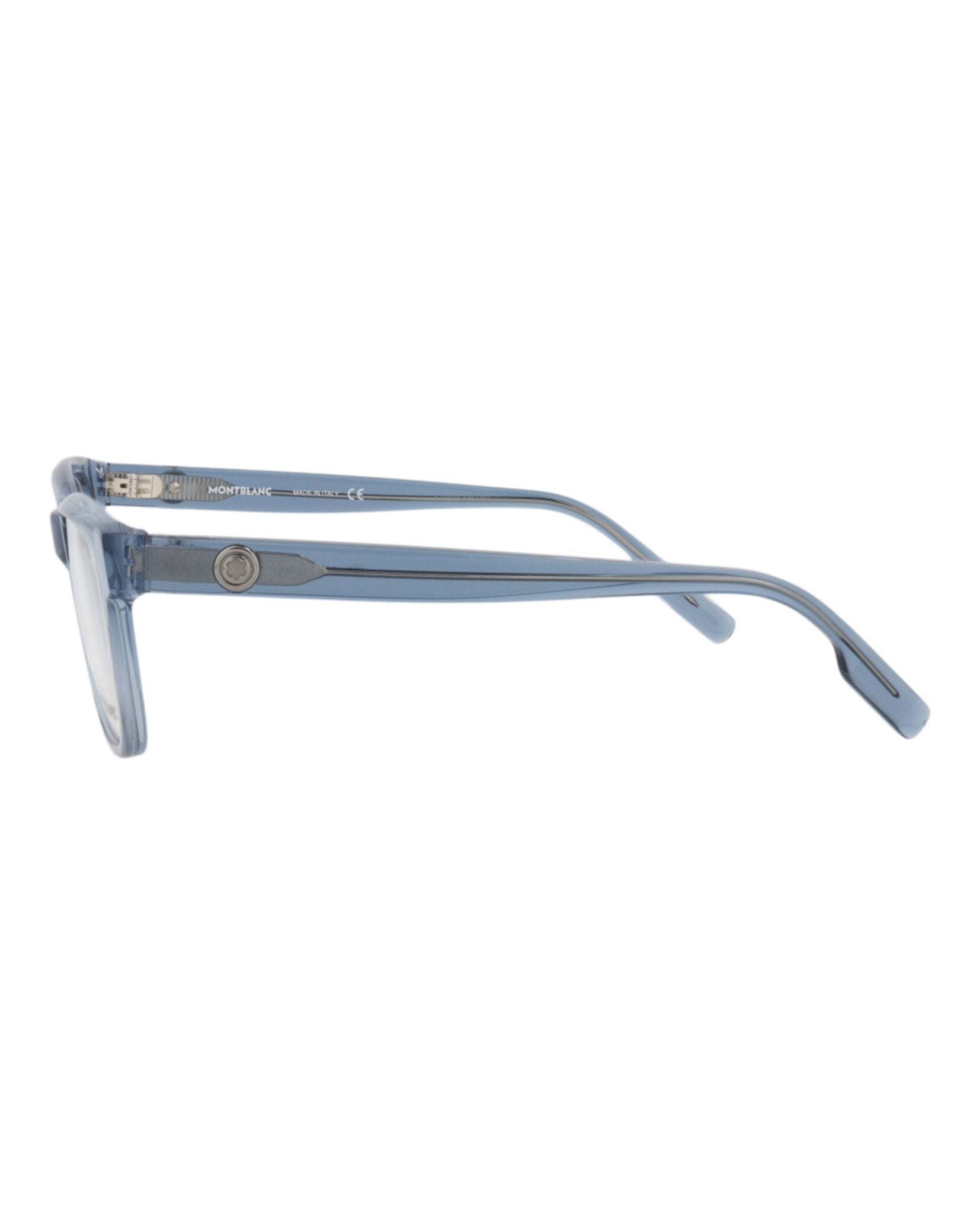 Montblanc Montblanc Mens Square/Rectangle Blue Blue Transparent Fashion Designer Eyewear