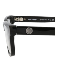 Montblanc Mens Square/Rectangle Black Black Transparent Fashion Designer Eyewear