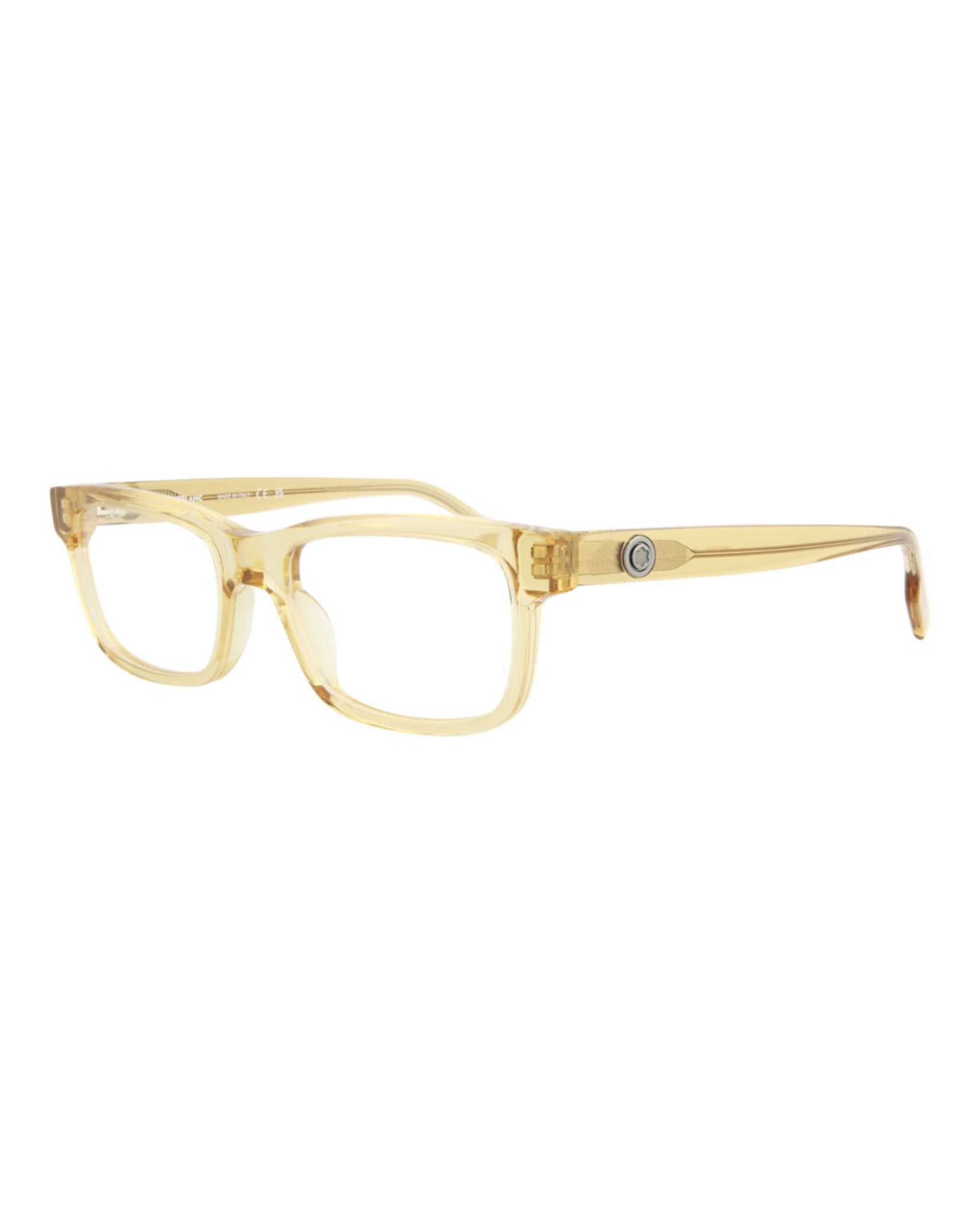Montblanc Mens Square/Rectangle Orange Orange Transparent Fashion Designer Eyewear