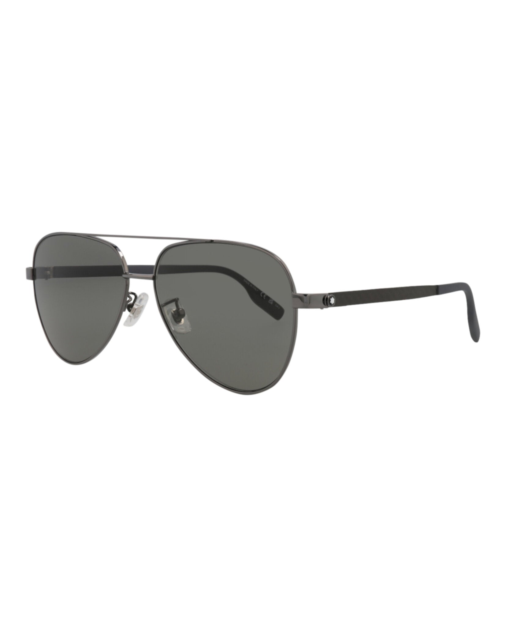 Montblanc Montblanc Mens Aviator Ruthenium Grey Grey Fashion Designer Eyewear