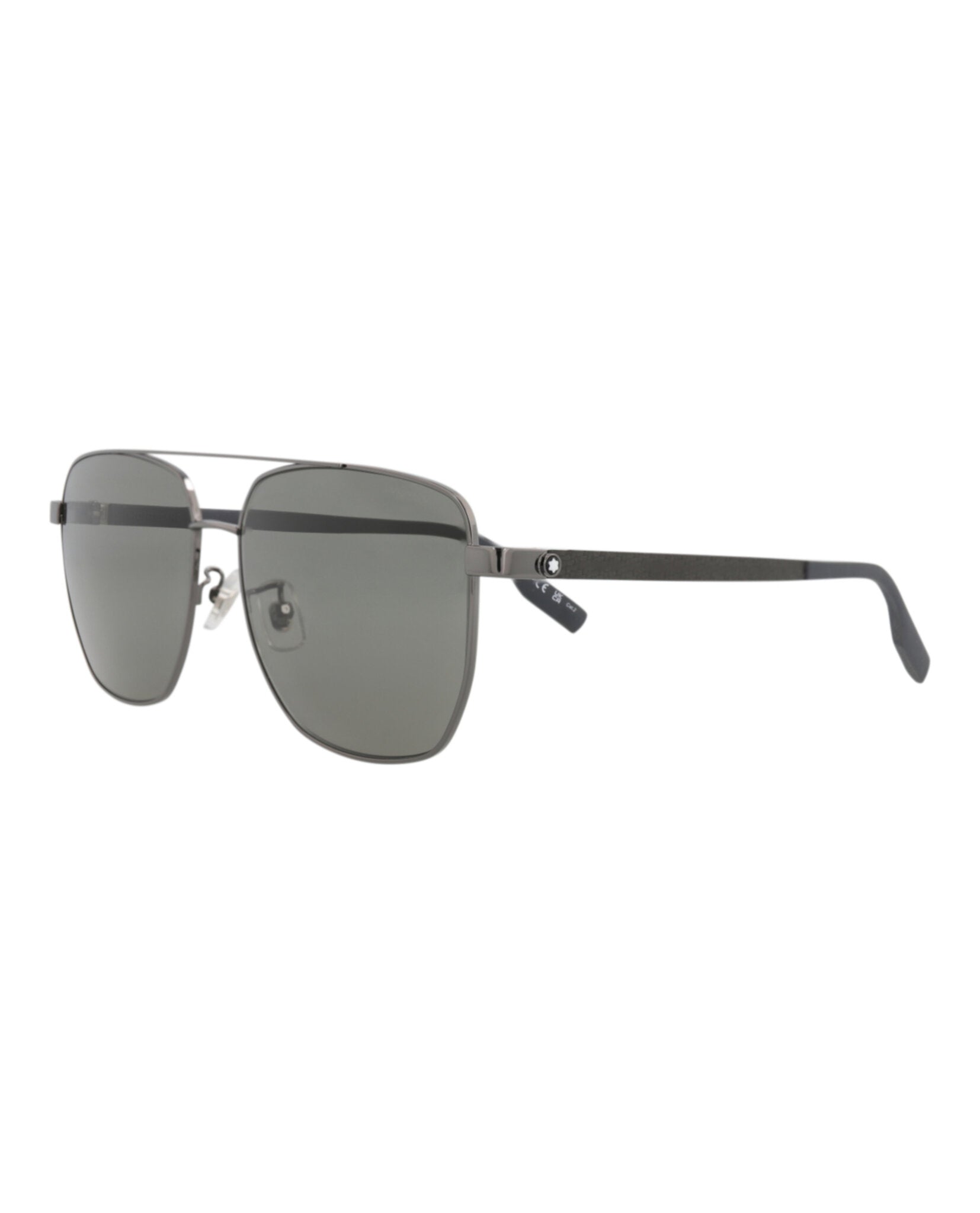 Montblanc Montblanc Mens Aviator Ruthenium Grey Grey Fashion Designer Eyewear