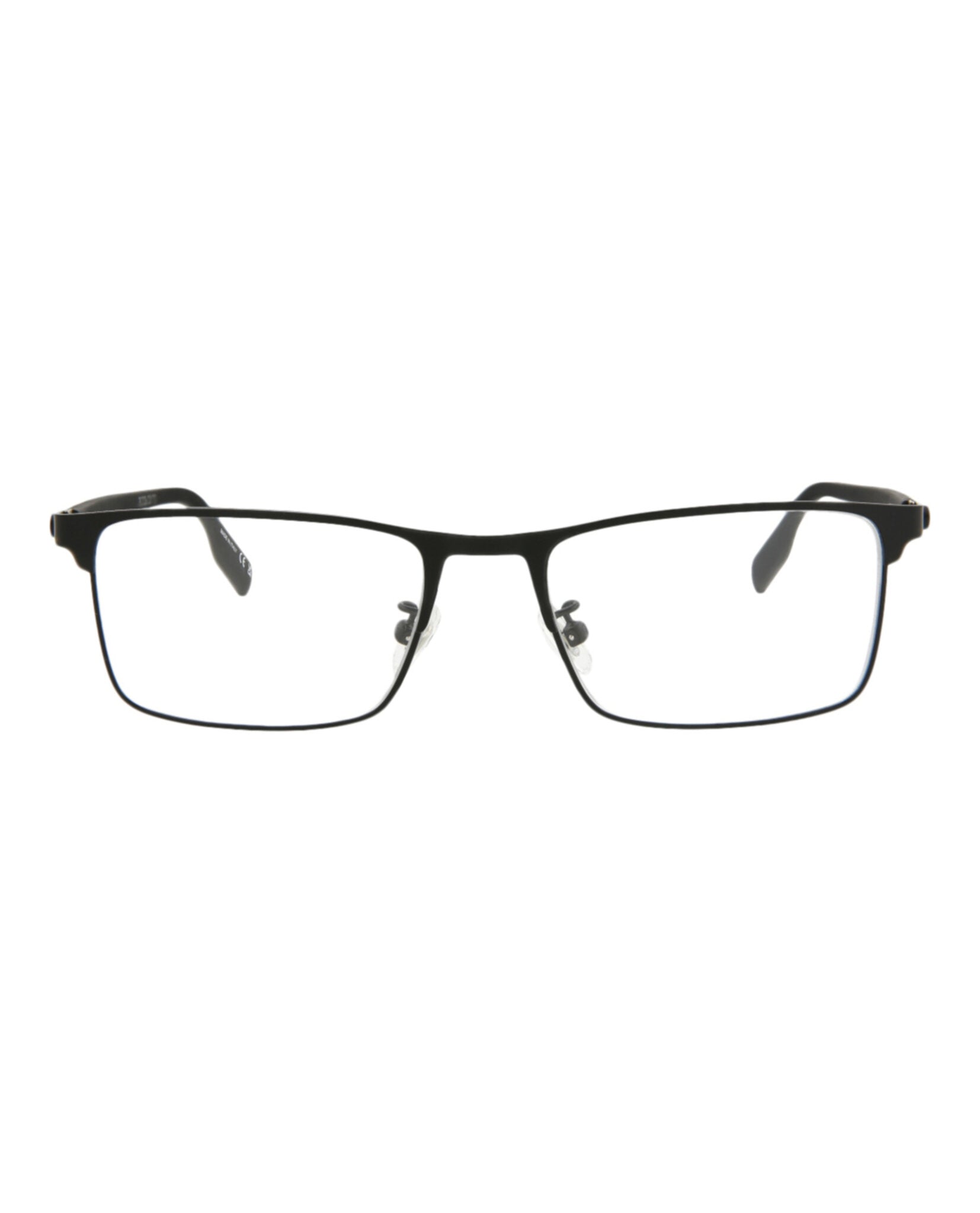 Montblanc Mens Square/Rectangle Black Black Transparent Fashion Designer Eyewear
