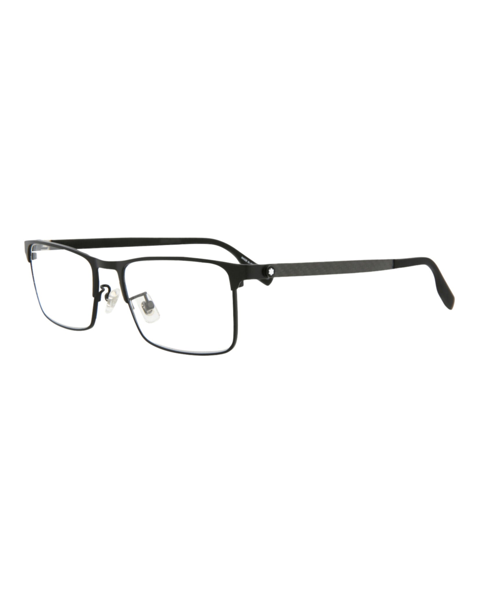 Montblanc Mens Square/Rectangle Black Black Transparent Fashion Designer Eyewear