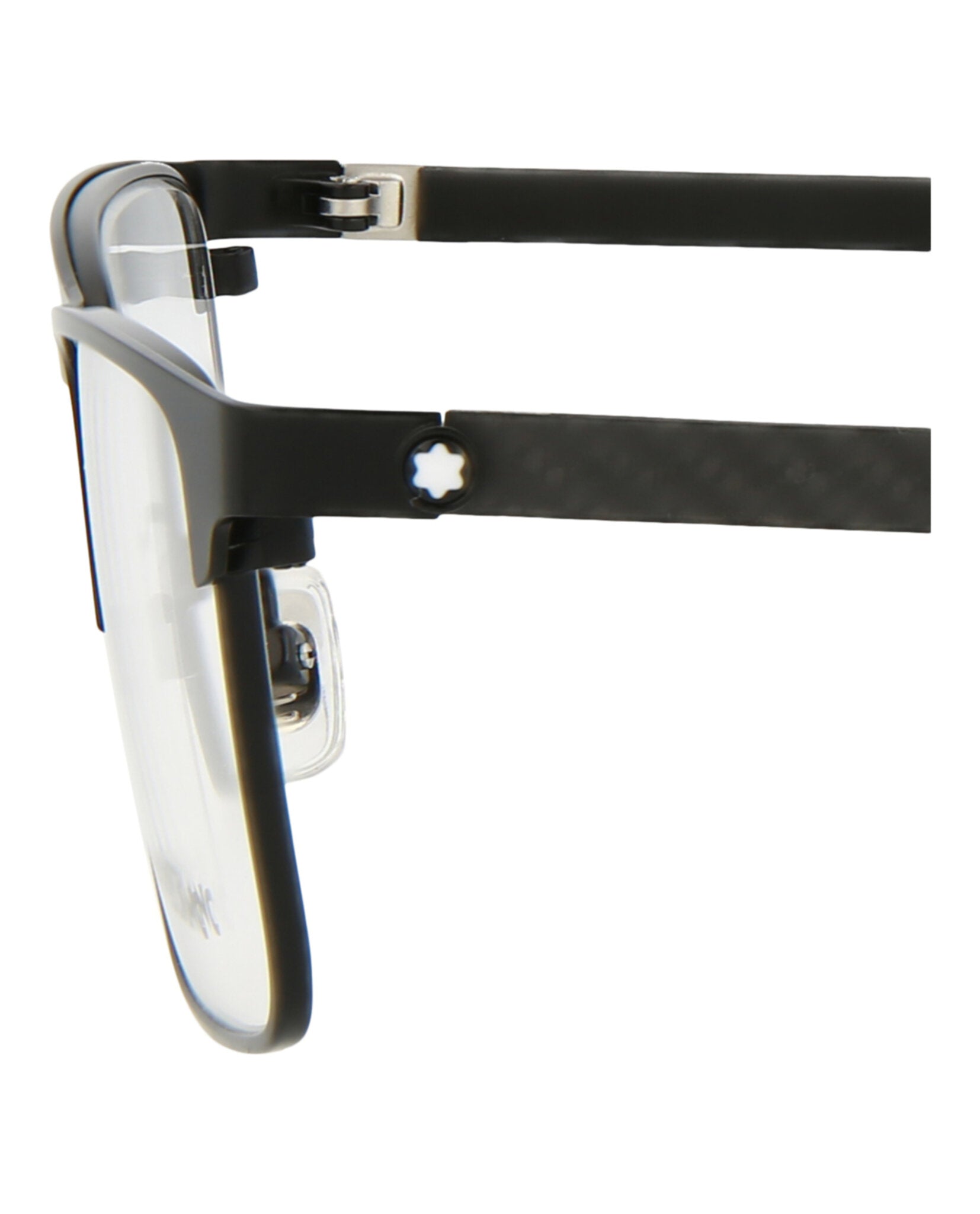 Montblanc Mens Square/Rectangle Black Black Transparent Fashion Designer Eyewear