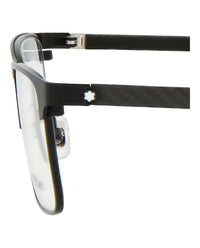 Montblanc Mens Square/Rectangle Black Black Transparent Fashion Designer Eyewear