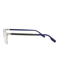 Montblanc Mens Square/Rectangle Silver Blue Transparent Fashion Designer Eyewear