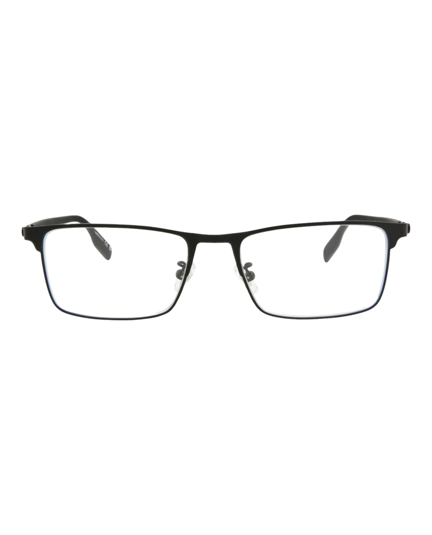 Montblanc Mens Square/Rectangle Black Black Transparent Fashion Designer Eyewear