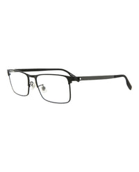 Montblanc Mens Square/Rectangle Black Black Transparent Fashion Designer Eyewear