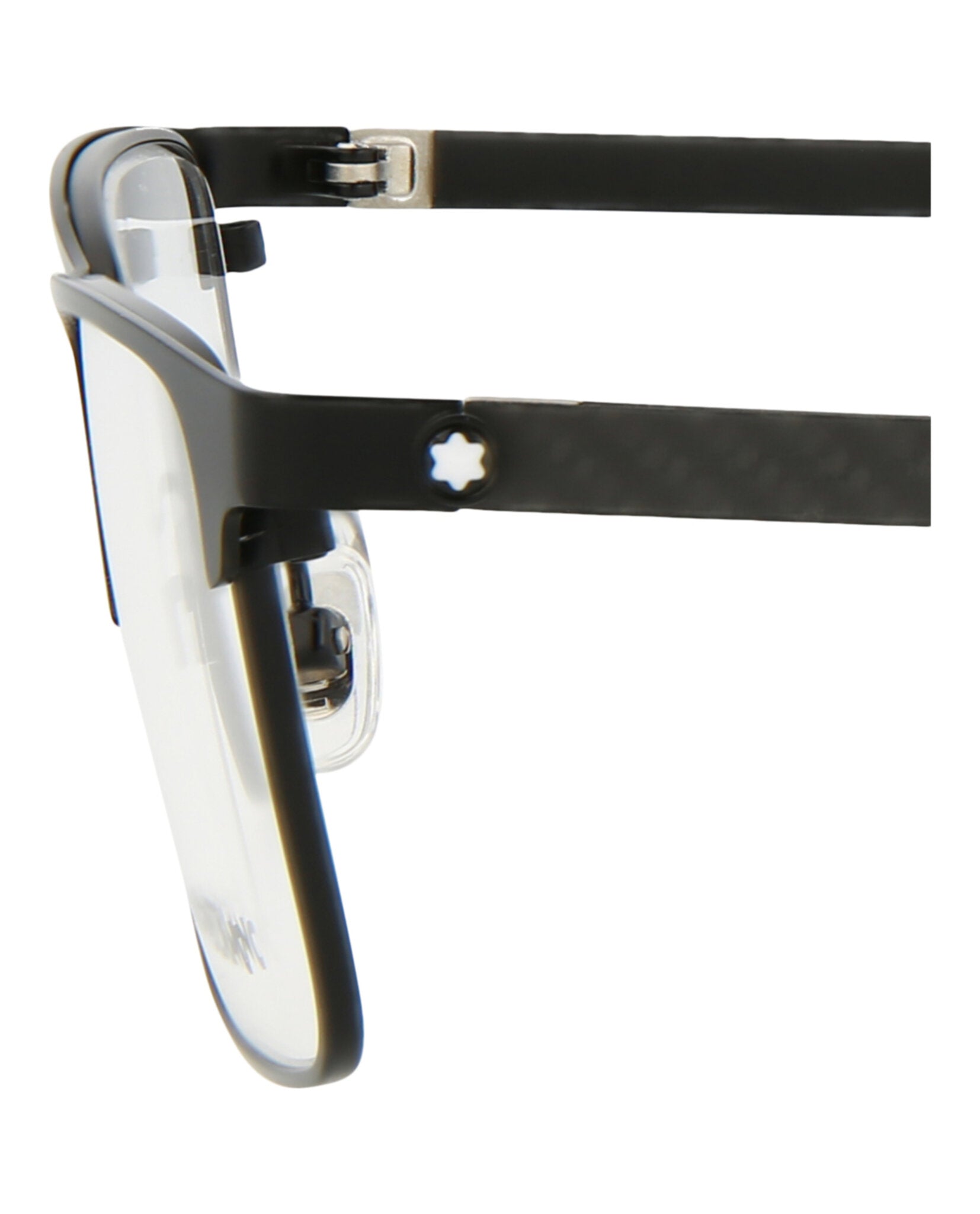 Montblanc Mens Square/Rectangle Black Black Transparent Fashion Designer Eyewear
