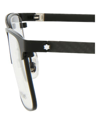 Montblanc Mens Square/Rectangle Black Black Transparent Fashion Designer Eyewear