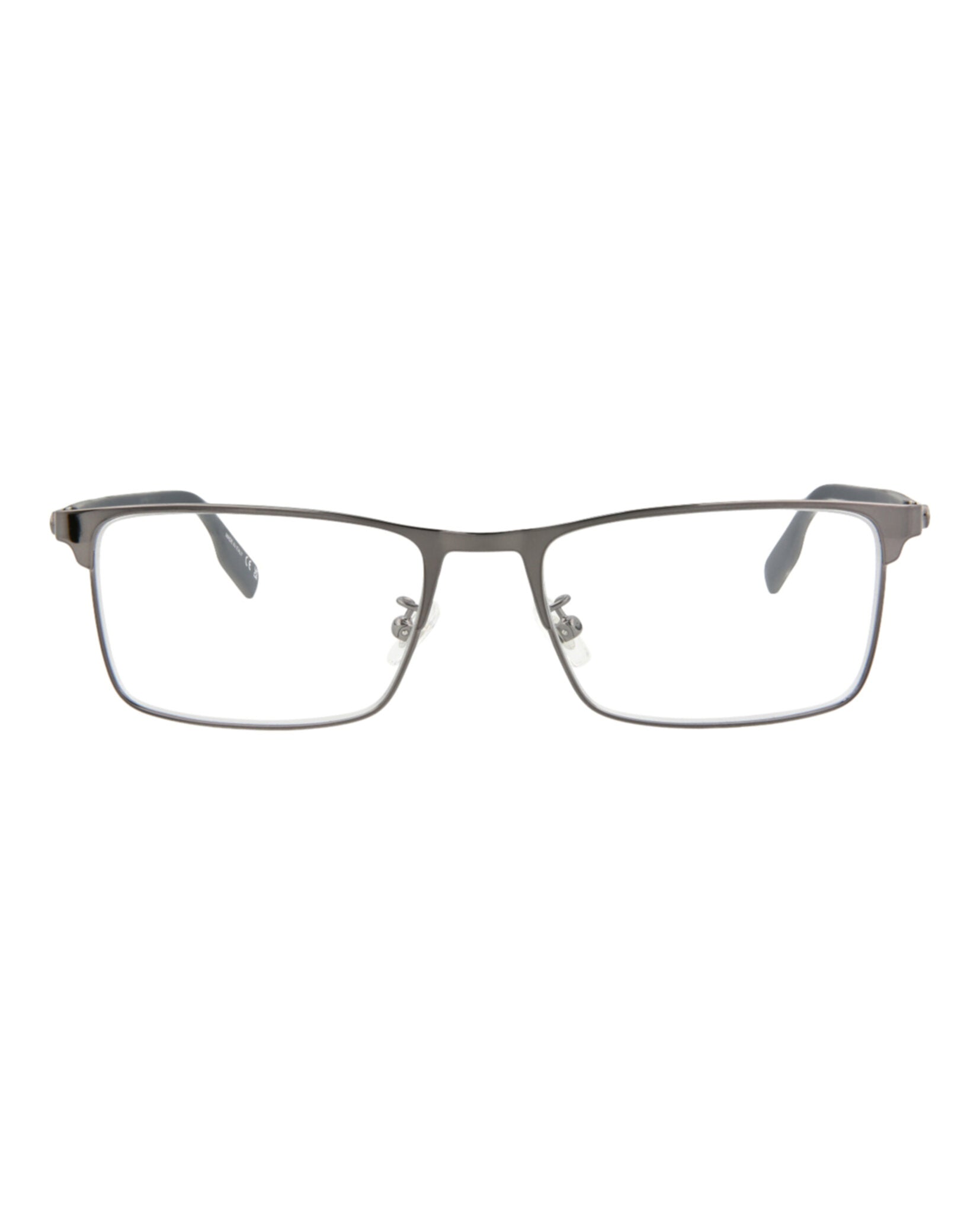 Montblanc Mens Square/Rectangle Ruthenium Grey Transparent Fashion Designer Eyewear