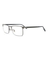 Montblanc Mens Square/Rectangle Ruthenium Grey Transparent Fashion Designer Eyewear