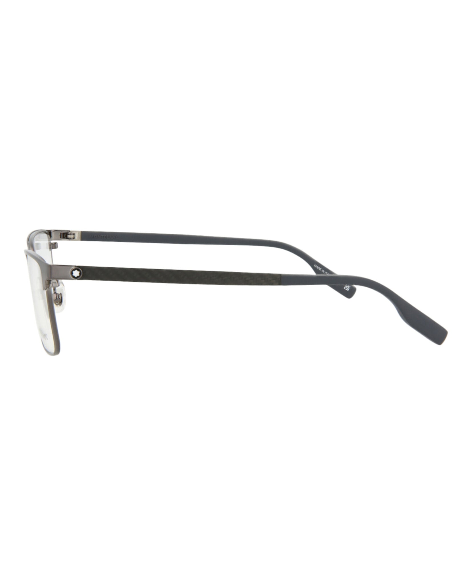 Montblanc Mens Square/Rectangle Ruthenium Grey Transparent Fashion Designer Eyewear