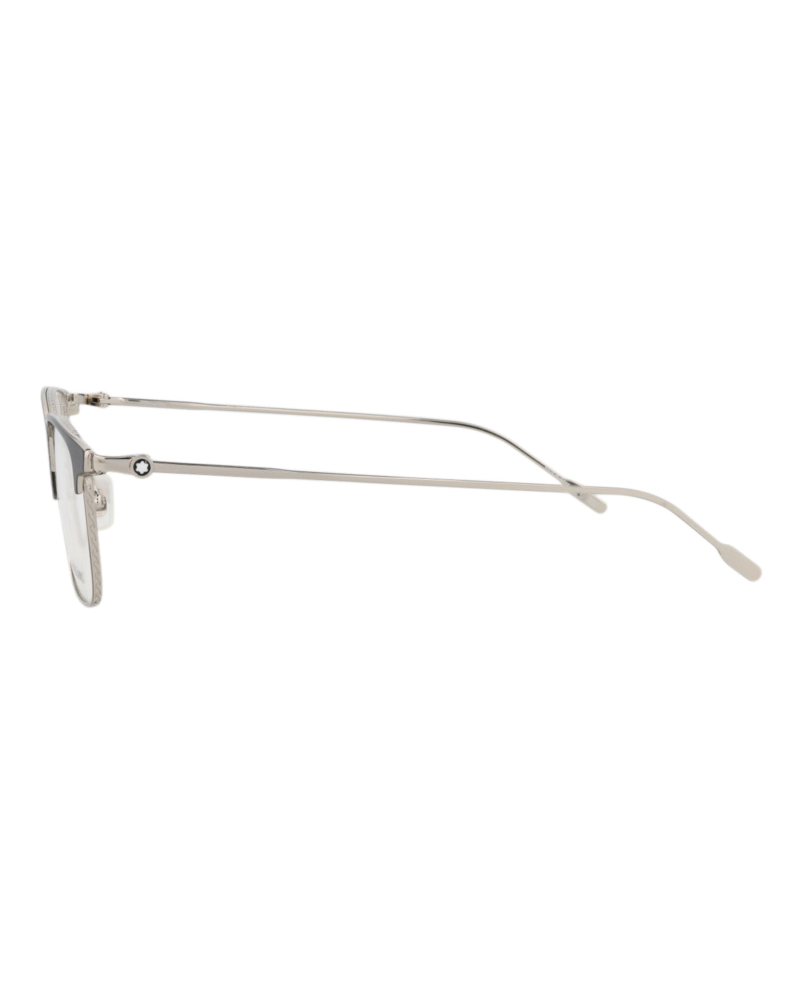 Montblanc Montblanc Mens Square/Rectangle Silver Silver Transparent Fashion Designer Eyewear