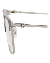 Montblanc Montblanc Mens Square/Rectangle Silver Silver Transparent Fashion Designer Eyewear