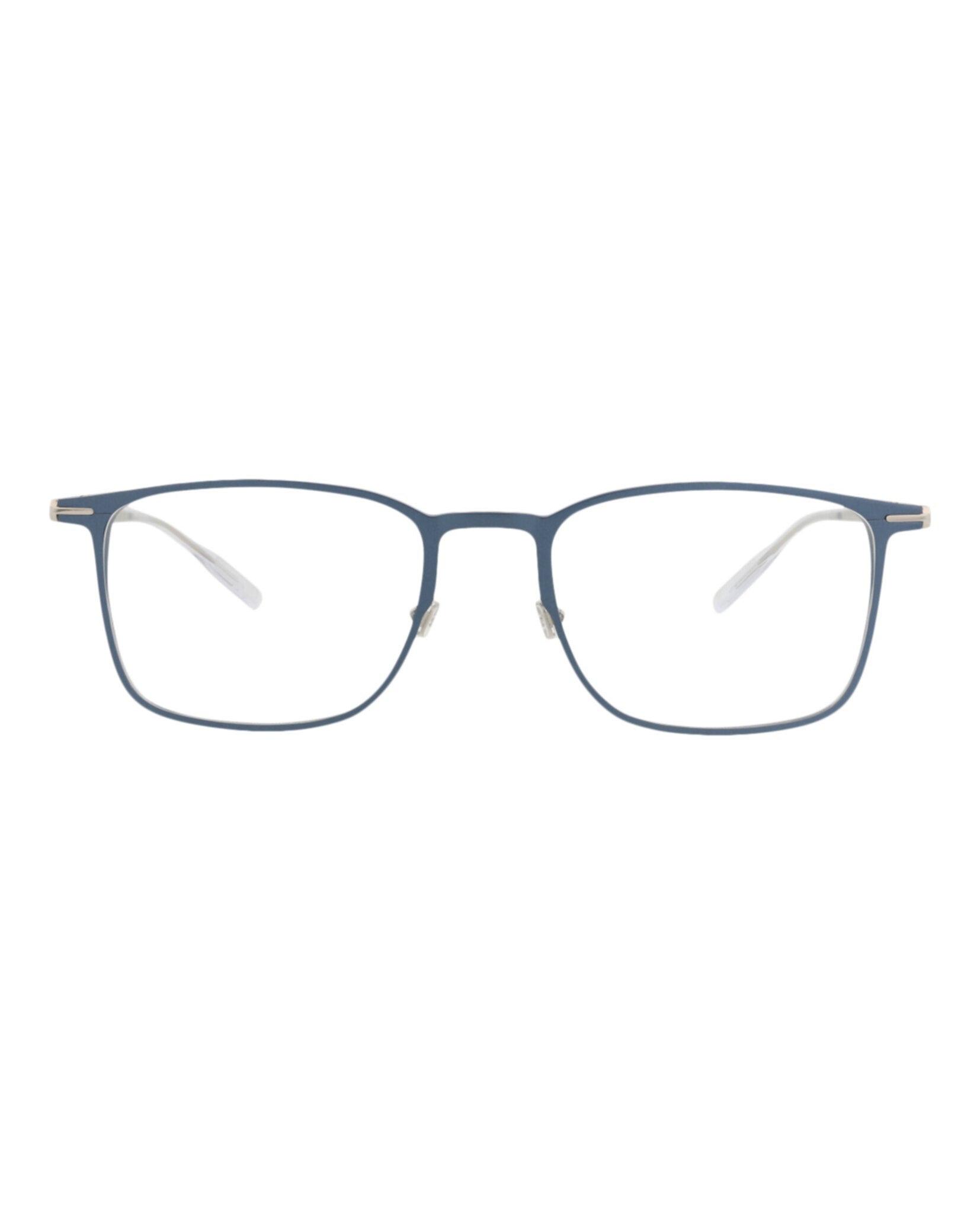 Montblanc Montblanc Mens Square/Rectangle Blue Silver Transparent Fashion Designer Eyewear