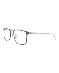 Montblanc Montblanc Mens Square/Rectangle Blue Silver Transparent Fashion Designer Eyewear